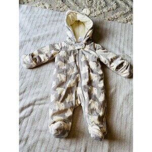 Baby just one for you by carters winter jumpsuit polar bears gray 3 months
